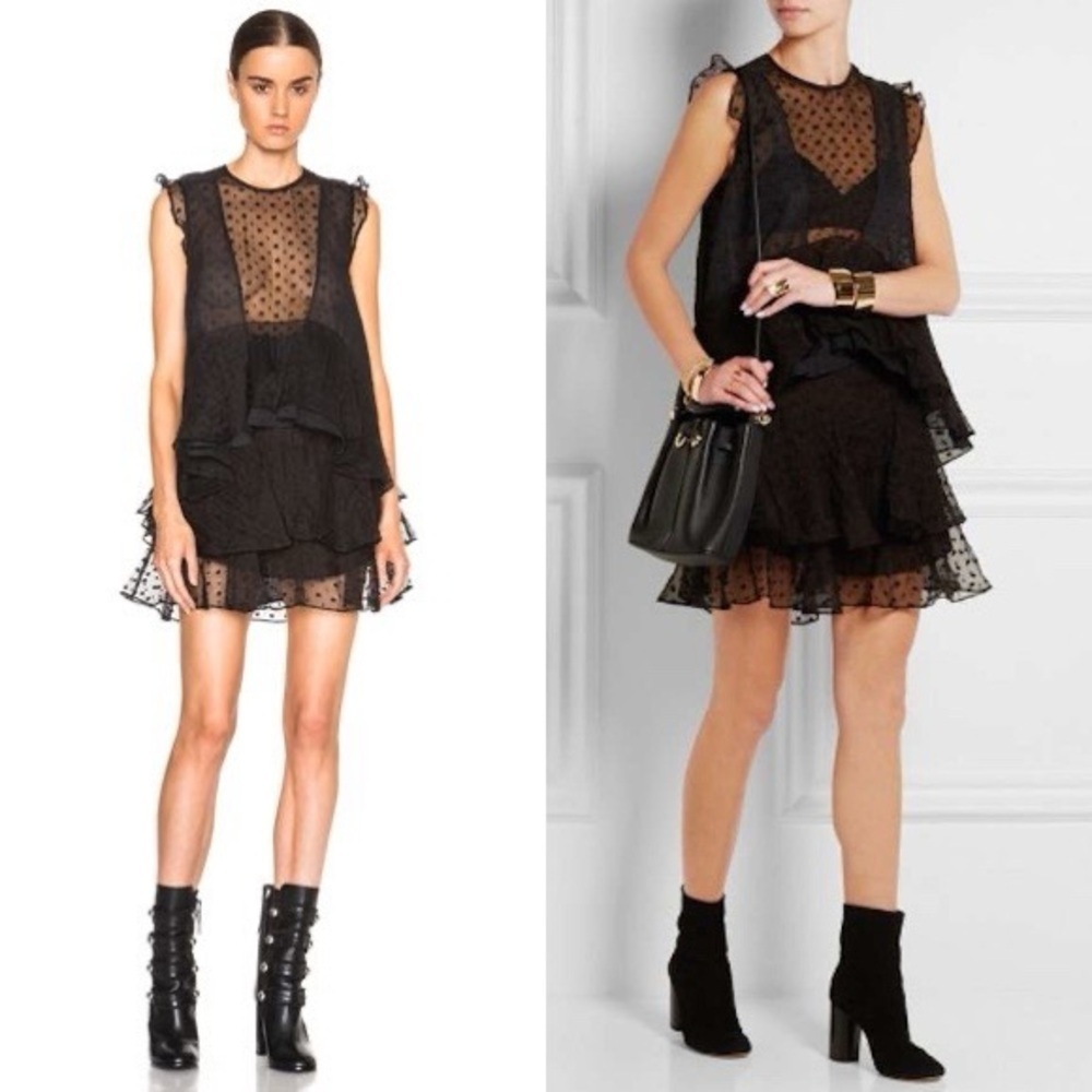 Isabel Marant Black Sheer Polka Dot Skirt